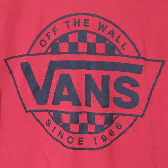 Vans Off The Wall Logo Classic Fit T-Shirt Men's S Red Dbl. Hit Surf Skate Tee - Picture 1 of 8